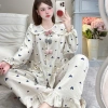 Đồ ngủ nữ JUSOKA Pijama DU38 chất liệu đũi vân mây, cổ sen viền beo đính nơ, siêu mềm mịn, thoải mái - chỉ 169k 3