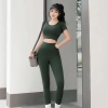 Đồ Tập Gym Nữ Co Giãn 4 Chiều - Áo Cộc Tay và Quần Dài Yoga Erobic Thấm Hút Tốt, Giá Ưu Đãi 69k 5