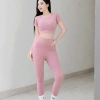 Đồ Tập Gym Nữ Co Giãn 4 Chiều - Áo Cộc Tay và Quần Dài Yoga Erobic Thấm Hút Tốt, Giá Ưu Đãi 69k 7