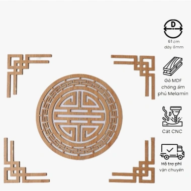 Đồ trang trí bàn thờ MDF Thái Lan chống ẩm màu Vàng sồi 41cm - Giá ưu đãi 80.000₫