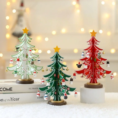Đồ trang trí cây thông Noel mini gỗ, treo Giáng sinh, quà tặng trẻ em, giảm 20%