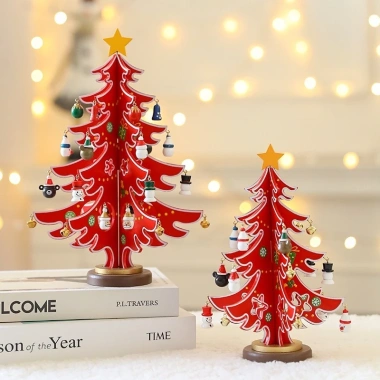 Đồ trang trí cây thông Noel mini gỗ, treo Giáng sinh, quà tặng trẻ em, giảm 20%