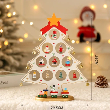 Đồ trang trí cây thông Noel mini gỗ, treo Giáng sinh, quà tặng trẻ em, giảm 20%