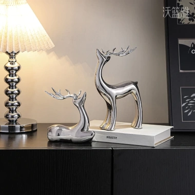 Đồ trang trí gốm con nai bạc, trang trí nhà & bàn làm việc, giảm còn 210.000₫