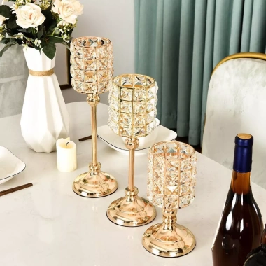 Đồ trang trí nến pha lê châu Âu cao cấp, thủ công kim loại – Lãng mạn phòng khách, chỉ 48.300₫ 3