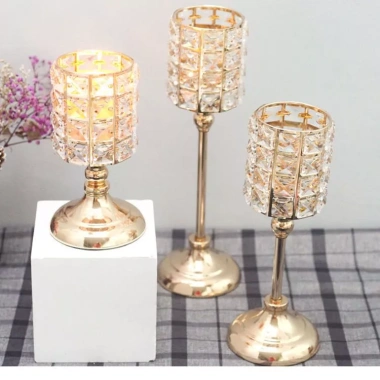 Đồ trang trí nến pha lê châu Âu cao cấp, thủ công kim loại – Lãng mạn phòng khách, chỉ 48.300₫ 4