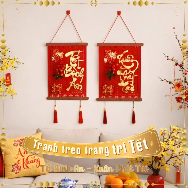 Đồ trang trí phòng khách đón Năm Mới vải không dệt - Lễ hội vui tươi, đẹp mắt, giá 49.000₫