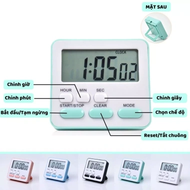 Đồng hồ báo thức để bàn Pkbeoshop ZK-2.206 - Đếm ngược pastel LCD, giá 47.500 VND 4