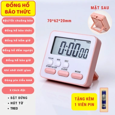 Đồng hồ báo thức để bàn Pkbeoshop ZK-2.206 - Đếm ngược pastel LCD, giá 47.500 VND 10