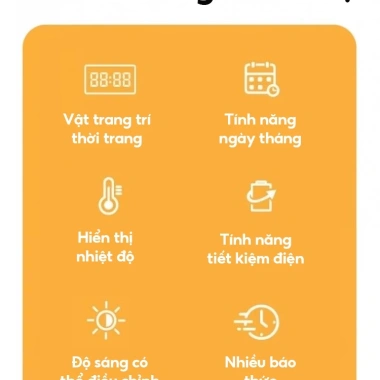 Đồng hồ báo thức LED vintage - Trang trí bàn học, gaming, phòng khách, 96.945₫