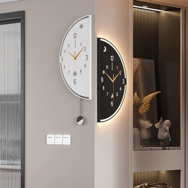 Đồng hồ góc hai mặt LED treo tường, tối giản chạy pin có con lắc - Phù hợp phòng khách, ngủ, văn phòng - Giá 572.000₫
