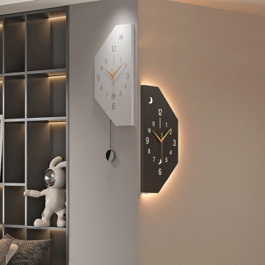 Đồng hồ góc hai mặt LED treo tường, tối giản chạy pin có con lắc - Phù hợp phòng khách, ngủ, văn phòng - Giá 572.000₫