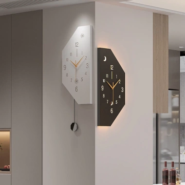 Đồng hồ góc hai mặt LED treo tường, tối giản chạy pin có con lắc - Phù hợp phòng khách, ngủ, văn phòng - Giá 572.000₫