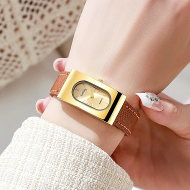 Đồng hồ hình chữ nhật cổ điển dây PU nhẹ, giản dị, phù hợp cổ tay mỏng Unisex 80.959 VND 8