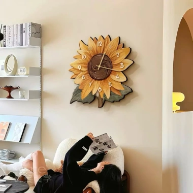Đồng hồ hoa treo tường kim trôi - Không âm thanh, giá chỉ 200.000₫, giảm mạnh
