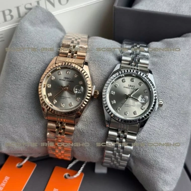 Đồng Hồ IBSO Chính Hãng Màu Xám 28mm Mặt Tròn, Chống Nước, Bảo Hành 12 Tháng