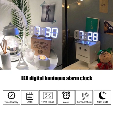 Đồng hồ LED 3D để bàn decor - Tặng dây 1m và pin, chỉ 79.999₫ (giá gốc 101.599₫)