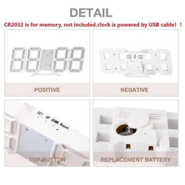 Đồng hồ LED 3D để bàn decor - Tặng dây 1m và pin, chỉ 79.999₫ (giá gốc 101.599₫)
