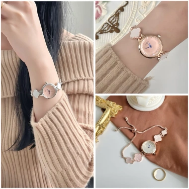 Đồng hồ mặt ngọc dây rút bốn lá nữ – Thiết kế nhỏ tinh tế, thời trang, giảm còn 155.000₫