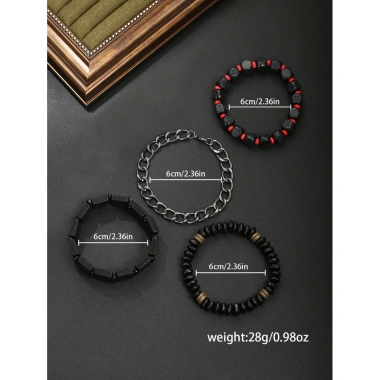 Đồng Hồ Nam Dark Style Mặt Số Lớn, Vòng Tay Đa Cách Combo Giảm Giá 119.900₫ 3