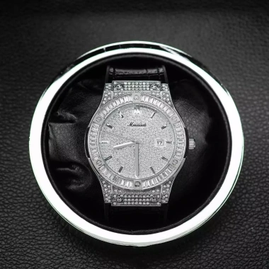 Đồng Hồ Nam Mmassati N166 Full Đá Lấp Lánh, Dây Da Thời Trang, Quartz Bền Bỉ - Giá 199.000 VND 4 Đồng Hồ Nam Mmassati N166 Full Đá Lấp Lánh, Dây Da Thời Trang, Quartz Bền Bỉ - Giá 199.000 VND 4