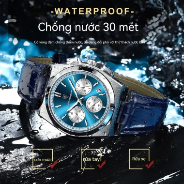 Đồng hồ nam POEDAGAR siêu mỏng 7mm dây da - Đa chức năng, mặt kính sapphire, lịch và dạ quang - Giá ưu đãi 444.508 VND 5