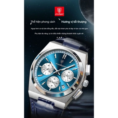 Đồng hồ nam POEDAGAR siêu mỏng 7mm dây da - Đa chức năng, mặt kính sapphire, lịch và dạ quang - Giá ưu đãi 444.508 VND 8
