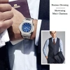 Đồng hồ nam thạch anh cao cấp thép không gỉ, lịch ánh sáng ban đêm, phù hợp kỳ nghỉ ngoài trời 5