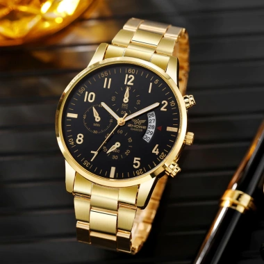 Đồng hồ nam thời trang dây thép Quartz có lịch Giá ưu đãi 89,100 VND
