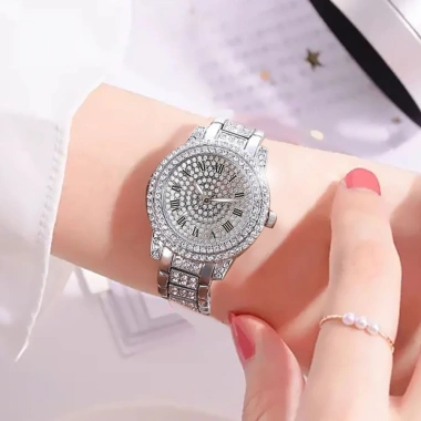 Đồng hồ nữ đá F01 dây kim loại, chống nước, chống xước, giá chỉ 59.000₫ 2