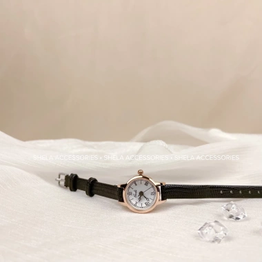 Đồng hồ nữ dây da chính hãng GEDI GD01 mặt nhỏ tròn retro vintage nữ tính - 260.700₫