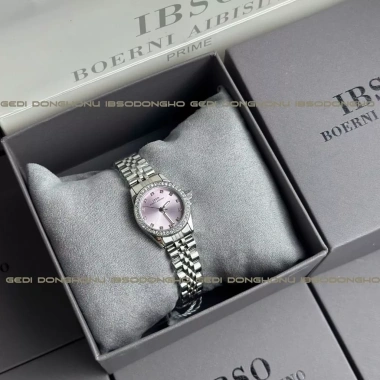 Đồng Hồ Nữ Dây Thép Viền Đá Mặt Tròn 24mm IBSO I38 - Chống Nước, Fullbox, Bảo Hành 12 Tháng, Giá 590k