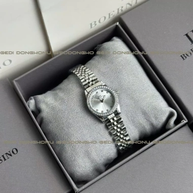 Đồng Hồ Nữ Dây Thép Viền Đá Mặt Tròn 24mm IBSO I38 - Chống Nước, Fullbox, Bảo Hành 12 Tháng, Giá 590k