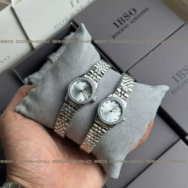 Đồng Hồ Nữ Dây Thép Viền Đá Mặt Tròn 24mm IBSO I38 - Chống Nước, Fullbox, Bảo Hành 12 Tháng, Giá 590k