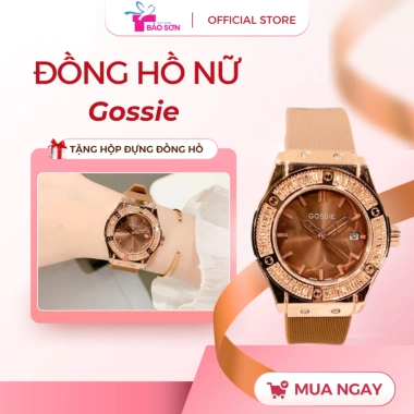 Đồng Hồ Nữ Gossie Viền Đá Ruby Dây Silicon Dễ Điều Chỉnh Phù Hợp Mọi Size Tay - Giá 150k