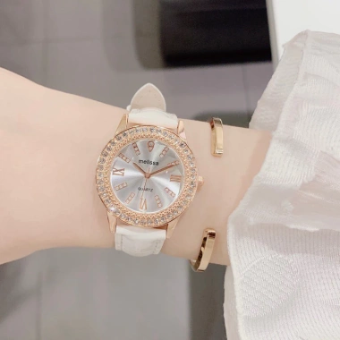 Đồng Hồ Nữ Melissa Dây Da Gương Cao Cấp Bền Bỉ Thiết Kế Siêu Xinh Giá 129k