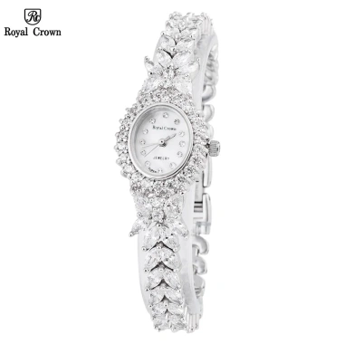 Đồng hồ nữ Royal Crown 2.527 dây thép đính đá cao cấp, chống nước, sang chảnh - Giá chỉ 1.745.000₫