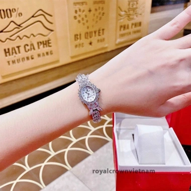 Đồng hồ nữ Royal Crown 2.527 dây thép đính đá cao cấp, chống nước, sang chảnh - Giá chỉ 1.745.000₫