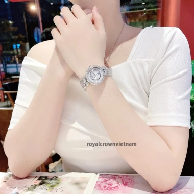 Đồng hồ nữ Royal Crown 2.606 chính hãng dây thép chống nước, đính đá cao cấp, sang chảnh - Giá 1.945.000₫