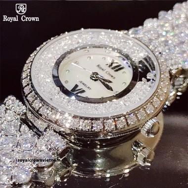 Đồng hồ nữ Royal Crown 2.606 chính hãng dây thép chống nước, đính đá cao cấp, sang chảnh - Giá 1.945.000₫