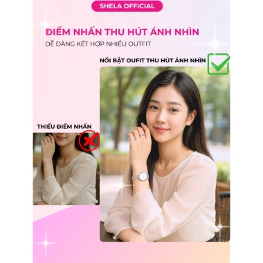 Đồng hồ nữ SHELA GD05 mặt nhỏ tròn đính đá, dây kim loại, chống nước 3ATM – Giá chỉ 205.000₫ 6 Đồng hồ nữ SHELA GD05 mặt nhỏ tròn đính đá, dây kim loại, chống nước 3ATM – Giá chỉ 205.000₫ 6