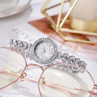 Đồng Hồ Nữ Thạch Anh Dây Lúa Mì Kim Cương – Sang Trọng, Thanh Lịch, Giá Ưu Đãi 59.400₫