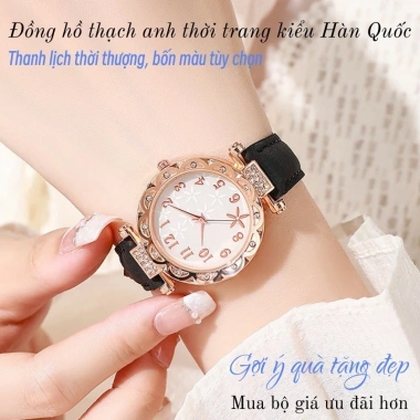 Đồng hồ nữ thạch anh thời trang Hàn Quốc bộ trang sức tinh tế duyên dáng 53.000₫