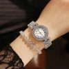 Đồng hồ nữ thanh lịch mặt La Mã, đá CZ, vòng tay thép không gỉ, thạch anh - 58.300₫ 7