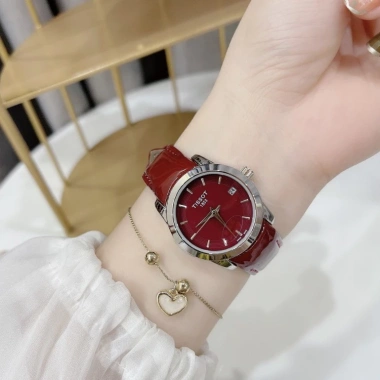 Đồng hồ nữ Tissot - Dây da bóng mềm, thời trang, chống xước, tặng pin - 250.000₫ 5