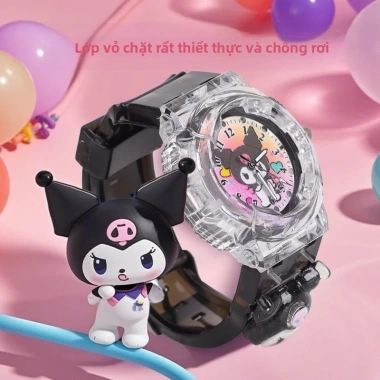 Đồng hồ phát sáng Kuromi cho trẻ em - Màu sắc rực rỡ, đèn ngủ tiện lợi, giá 121.837 VND 5