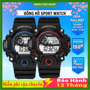 Dong Ho Sport Watch Kỹ Thuật Số Dây Cao Su Đa Năng Thời Trang Nam Nữ Giá 18.000 VNĐ