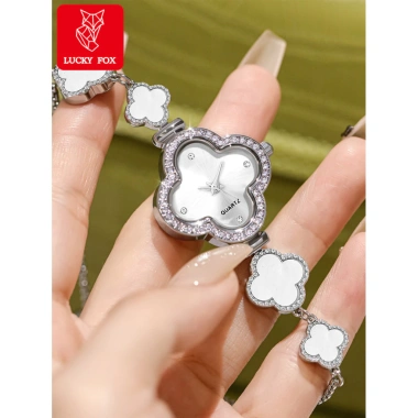 Dong ho thach anh LUCKYFOX mặt số cỏ ba lá thanh lịch cho nữ - Valentine, Ngày của mẹ, giá 55.000 VND 4