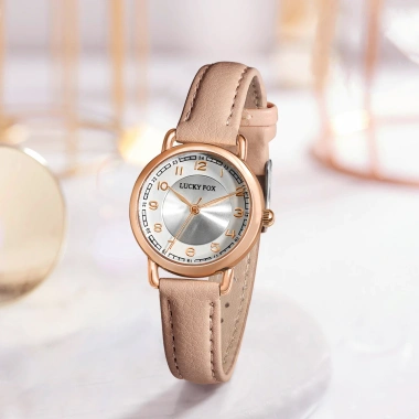 Đồng hồ thạch anh nữ dây da vàng hồng - Kiểu giản dị, quà sinh nhật, 85.800₫