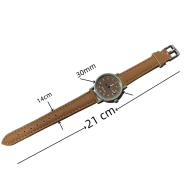 Đồng hồ thạch anh nữ MKEB da cổ điển mặt tròn, dây da giả Colo, thời trang, quà tặng - 52.470 VND